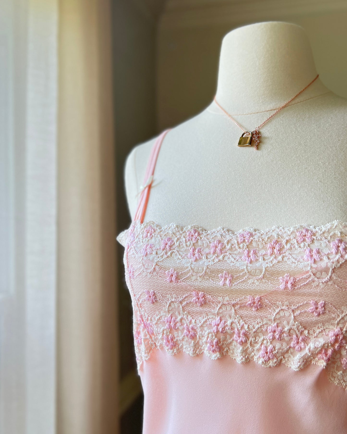Babydoll Slip Dress featuring Daisy Embroidery Bustier