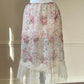Dreamy Sheer Vintage Floral Dress featuring Rose Garden Prints with Soft Lace Skirt