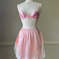 Victoria’s Secret Silky Satin Round Skirt featuring Split Hems with Sheer Lace