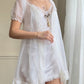 Vintage Sheer Lace Robe – Ivory Chiffon