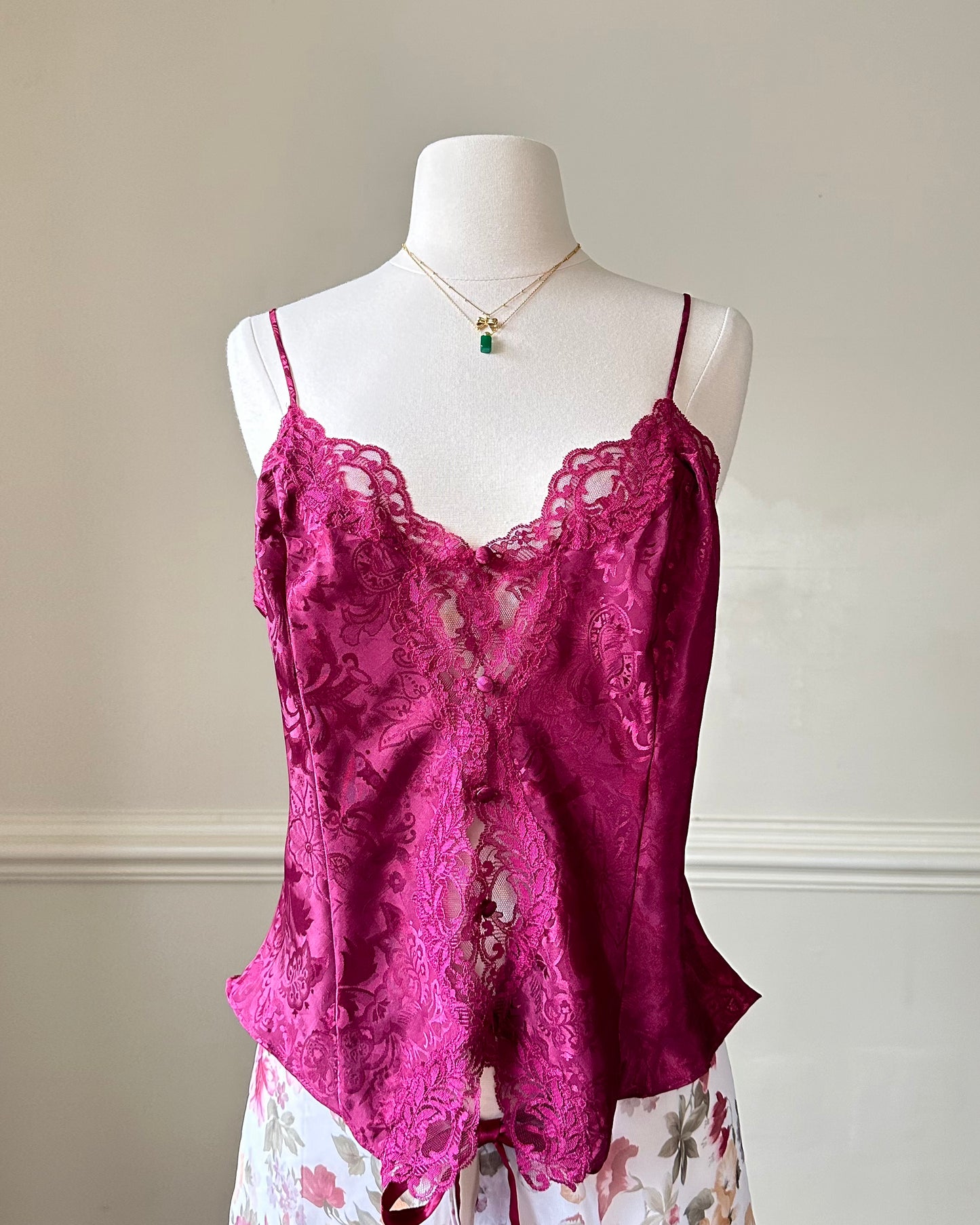 Victoria’s Secret Brocade Embossed Camisole in Maroon Purple