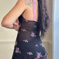 Sweet y2k semi sheer top featuring rose bouquets embroidery