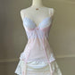 Regal Babydoll Special Corset featuring Soft Laced Bustier with Sheer Polkas Bodice