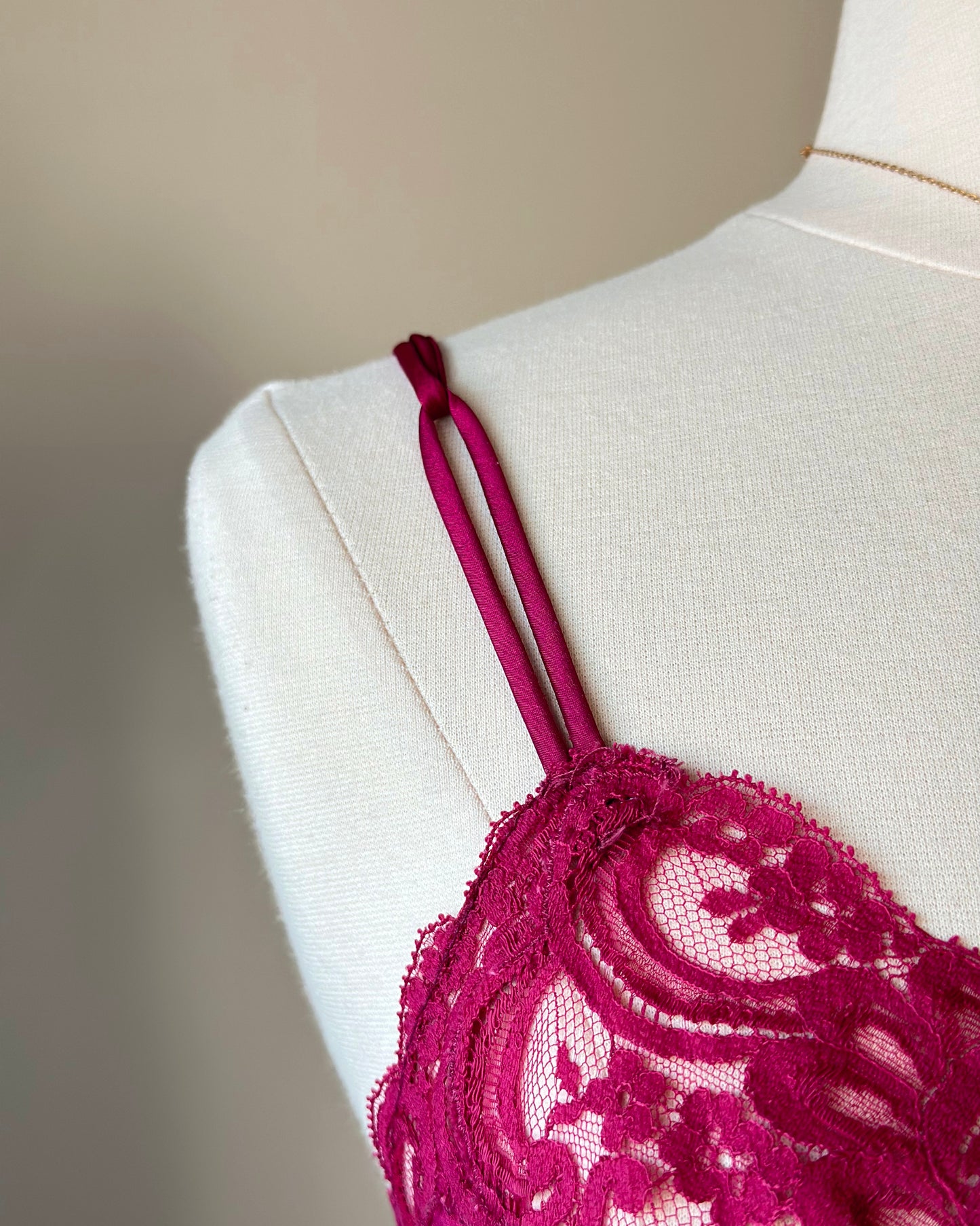 Vintage Dior maroon satin maxi dress featuring paisley embroidery bust