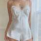Vintage white satin lace camisole romper lingerie – Victoria’s Secret