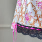 Satin Short featuring Brocade Pattern with Lace Trimmings