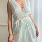 Vintage pastel mint satin nightgown