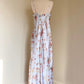Satin Pastel Floral Print Maxi Dress