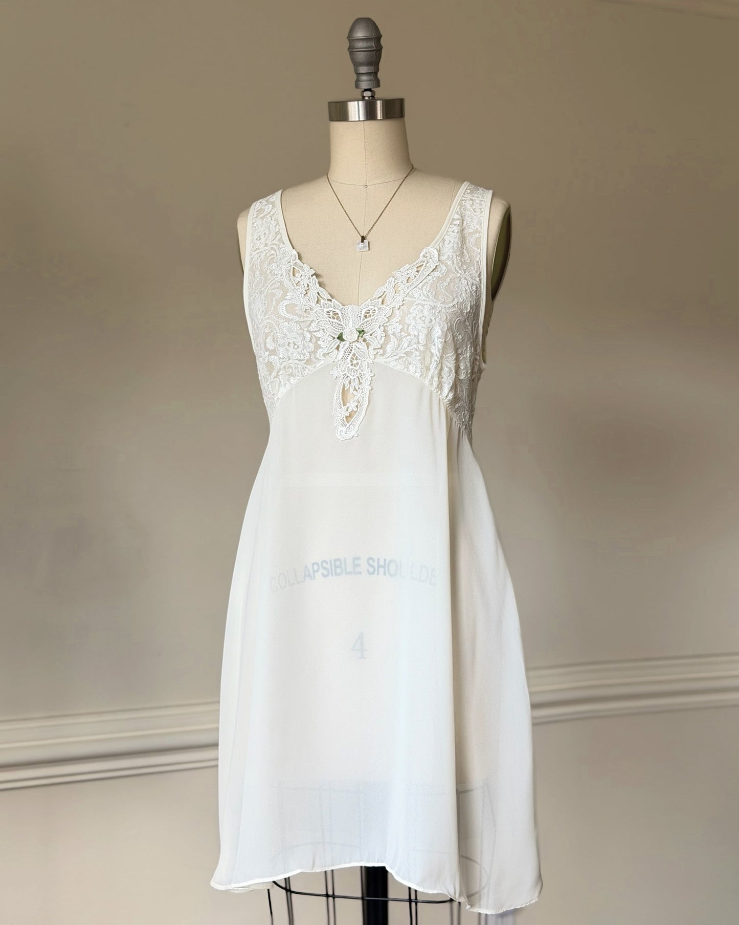Vintage Cinema Etoile Lace Babydoll Slip Dress