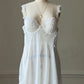 Linea Donatella White Mesh Babydoll Dress — Lace Appliqué Cups