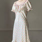 Eblin Lingerie Mint Floral Empire Dress — Velvet Ribbon & Ruffle Collar