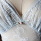 Ice Blue Sheer Lace Maxi Nightgown — Floral Embroidered Bodice & Soft Cup