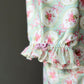 Eblin Lingerie Mint Floral Empire Dress — Velvet Ribbon & Ruffle Collar