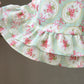 Eblin Lingerie Mint Floral Empire Dress — Velvet Ribbon & Ruffle Collar