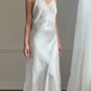 Intimo Amore White Satin Slip Dress — Embroidered Butterfly Motif
