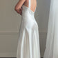 Intimo Amore White Satin Slip Dress — Embroidered Butterfly Motif