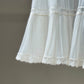 Ivory Pintuck Lace Midi Dress — Satin Ribbon Waist Tie | Vintage 90s