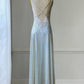 Jolie Two Pearl Sage Nylon Lace Panel Slip Dress — Floral Lace & Jacquard