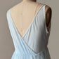 Baby Blue Sheer Daisy Lace Maxi Nightgown — Floral Embroidered Bodice