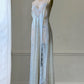 Jolie Two Pearl Sage Nylon Lace Panel Slip Dress — Floral Lace & Jacquard