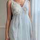 Baby Blue Sheer Daisy Lace Maxi Nightgown — Floral Embroidered Bodice