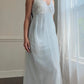 Baby Blue Sheer Daisy Lace Maxi Nightgown — Floral Embroidered Bodice
