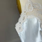 Victoria's Secret White Satin Maxi Slip Dress — Lace Appliqué Bodice