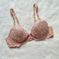 Elegant Vintage Rosy Bra with Ribbon Bows