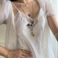 Vintage Sheer Lace Robe – Ivory Chiffon
