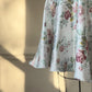 Vintage floral satin slip dress – pastel rose lace trim mini