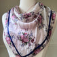 Timeless classy silk ivory scarf with rose bouquet