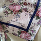 Timeless classy silk ivory scarf with rose bouquet