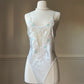 Vintage 80's Victoria's Secret Silk Bodysuit with a Beautiful Pastel Rosettes