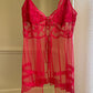 Super Sexy Total Sheer Victoria’s Secret Babydoll Slip in Vibrant Red