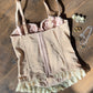 Gorgeous Victorian Bustier Underwired Corset In Nude Tan with Floral Embroidery