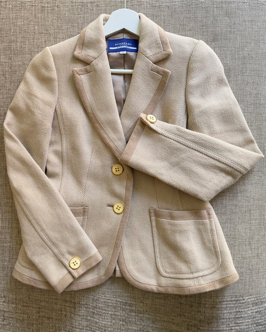 Timeless Burberry Tailored Corduroy Blazer in Light Tan