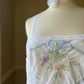 Soft Linen Camisole in Sheer Whitefeaturing Flower Bouquet Embroidery