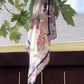 Timeless classy silk ivory scarf with rose bouquet