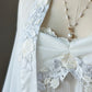 Vera Wang for Fidelta White Peignoir Set — Mesh Chemise & Satin Robe