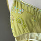DV DN Chartreuse Sequin Mesh Top — Beaded Embroidery & Satin Trim