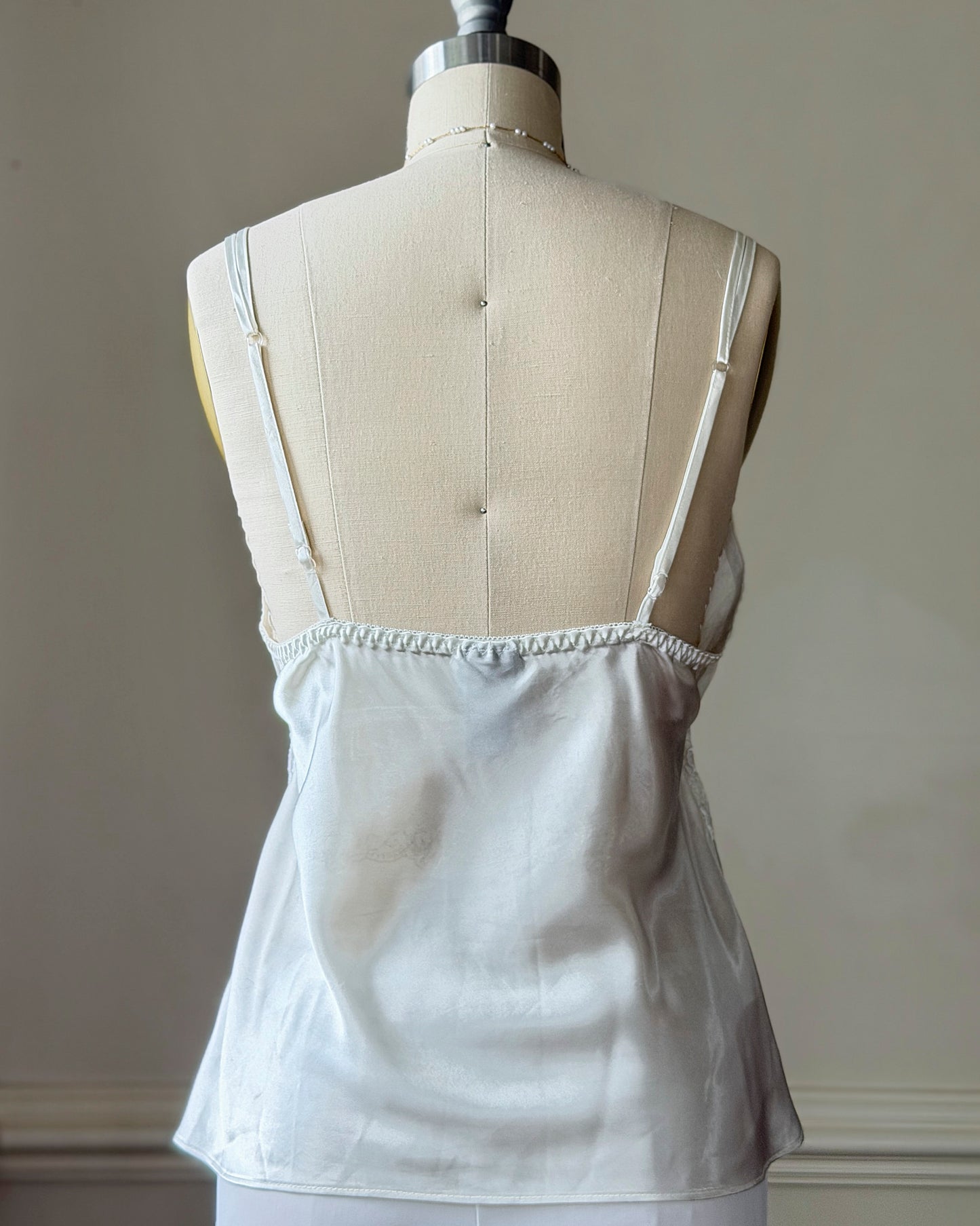 Secret Treasures Ivory Babydoll Camisole — Floral Lace Trim