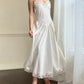 Vintage ivory satin slip dress – romantic lace trim lingerie maxi dress