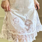 Ethereal Soft Sheer Linen Slip Dress featuring Laced Floral Embroidery