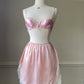 Victoria’s Secret Silky Satin Round Skirt featuring Split Hems with Sheer Lace