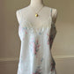 Vintage Satin Camisole in Pearl Ivory featuring Rose Bouquets Prints with Lace Bustier