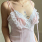 Super Cute Sheer Veil-like Laced Babydoll Slip featuring Adorable Ruffle Trimming
