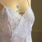 Adorable Sheer Camisole in Light Purple featuring Floral Lacing