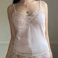 Vintage Christian Dior’s Satin Cropped Camisole featuring Floral Lace Lining