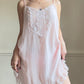 Victorian Era Inspired Rayon Babydoll Dress in Blush Pink featuring Intricate Lace Details