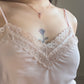 Vintage Christian Dior’s Satin Cropped Camisole featuring Floral Lace Lining